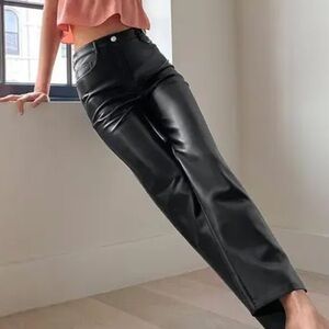 Aritzia Black Leather Pants